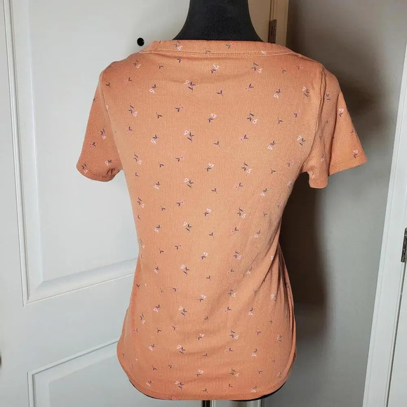 Old Navy Ribbed Floral Casual Boho Tee Shirt Top Size Large - Picture 3 of 11